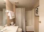 Thumbnail 39 of 75 - This is a photo of the bathroom of the 890 square foot 2 bedroom, 2 bath Liberty at Washington Place Apartments in in Miamisburg, Ohio in Washington Township.