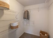 Thumbnail 47 of 75 - This is a photo of the primary bedroom walk-in closet of the 890 square foot 2 bedroom, 2 bath Liberty at Washington Place Apartments in in Miamisburg, Ohio in Washington Township.