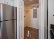 Thumbnail 23 of 57 - This is a photo of the utility closet with full-size washer /dryer connections of the 1100 square foot 2 bedroom Kettering floor plan at Washington Park Apartments in Centerville, OH.