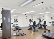 Thumbnail 16 of 54 - the gym has plenty of exercise equipment and a treadmill at Camino de Oro Apartments, Torrance, California