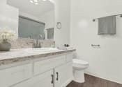 Thumbnail 30 of 55 - a white bathroom with a sink and a toilet  at Willow Tree Apartments, Torrance, CA