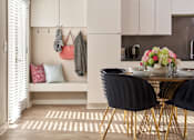 Thumbnail 2 of 40 - a dining room with a table and chairs at Velocity Apartments, Des Moines, IA