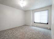Thumbnail 42 of 57 - A room with a carpeted floor, a window with blinds, and a ceiling light. at Bristol Ridge, Urbandale, IA, 50322