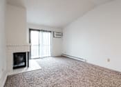 Thumbnail 29 of 57 - A room with a fireplace and carpeted floor. at Bristol Ridge, Urbandale, IA, 50322