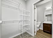 Thumbnail 9 of 69 - the closet in a bathroom with a shower and a toilet at Converge NW, Waukee  