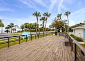 Thumbnail 8 of 12 - the deck is overlooking the water and palm trees