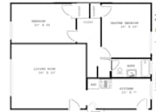 Thumbnail 42 of 49 - A black and white image of a floor plan for a house.