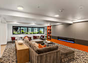 Thumbnail 14 of 43 - Modern Living room with Fireplace at Solera Apartments, Renton
