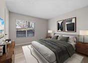 Thumbnail 25 of 67 - A bedroom with a large bed and two lamps.