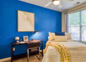 Thumbnail 37 of 60 - bedroom with blue wall at Proximity at ODU, Virginia, 23508