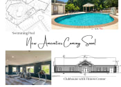 Thumbnail 21 of 21 - a collage of pictures of a swimming pool and a house