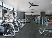 Thumbnail 21 of 46 - a large fitness room with cardio equipment and a large window