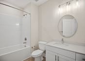 Thumbnail 34 of 47 - Featured A3 Floor Plan Bathroom Design featuring custom vanity and bathtub Centro at Pine Nash