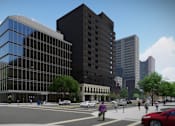 Thumbnail 49 of 52 - a rendering of a large office building on the corner of a city street