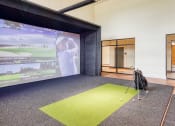 Thumbnail 65 of 81 - a video screen in a room with a golf ball on the carpet and a bag at Ainsworth, Virginia, 23228