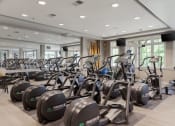 Thumbnail 5 of 9 - a gym filled with cardio machines and weights