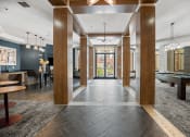 Thumbnail 4 of 55 - the lobby with a pool table and a bar at The Lincoln in Raleigh, NC 27601