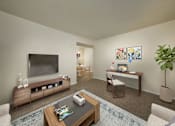 Thumbnail 4 of 21 - a living room filled with furniture and a flat screen tv