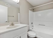 Thumbnail 21 of 43 - a white bathroom with a sink and a toiletat Village 1373, Greensboro, 27455