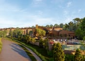 Thumbnail 44 of 51 - a rendering of a neighborhood with a river and houses at Terraces at High Mountain, Huntsville