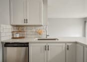 Thumbnail 12 of 13 - A kitchen with a dishwasher and sink.