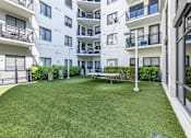 Thumbnail 20 of 33 - A grassy courtyard surrounded by white apartment buildings.