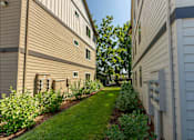 Thumbnail 6 of 36 - A row of houses with green lawns and bushes at Forestplace Apartment Homes, Forest Grove, OR