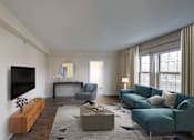Thumbnail 3 of 13 - Spacious Renovated Living Room at The Regent Apartments, Brookline, Massachusetts
