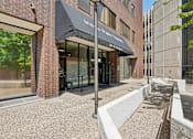 Thumbnail 2 of 22 - Main entrance to Irvine Park Towers apartments in St. Paul, Minnesota