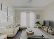 Thumbnail 3 of 8 - Living Room With TV at Sylk Towers, Kitchener Ontario