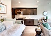 Thumbnail 9 of 22 - Studio Kitchen at Metro Line Flats, Washington