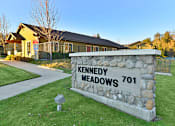 Thumbnail 1 of 41 - A stone sign that says Kennedy Meadows 701.