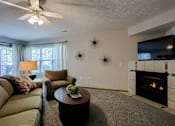 Thumbnail 27 of 46 - Model Living Area With Fireplace at Standing Bear Lake, Nebraska, 68164