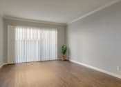 Thumbnail 18 of 35 - A room with a plant and a window with blinds.