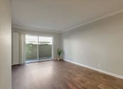 Thumbnail 20 of 35 - A room with a plant and sliding glass doors.