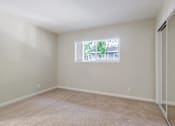 Thumbnail 31 of 37 - Empty room with a window and carpeted floor.