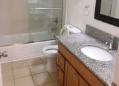 Thumbnail 12 of 15 - a bathroom with a sink toilet and a shower