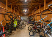 Thumbnail 9 of 20 - a bunch of bikes parked in a garage