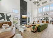 Thumbnail 8 of 13 - Living Room with fireplace at Harrisburg Lofts, Houston, TX