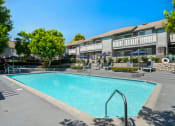 Thumbnail 7 of 38 - a swimming pool with a building in the background