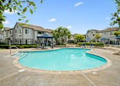 Thumbnail 20 of 49 - the preserve at ballantyne commons pool with apartment buildings
