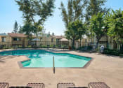 Thumbnail 13 of 35 - our apartments have a resort style pool with chairs and trees
