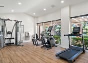 Thumbnail 34 of 41 - the gym with treadmills and other exercise equipment at the flats at west end