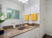 Thumbnail 18 of 24 - a bathroom with a sink and a mirror