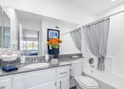 Thumbnail 18 of 68 - a bathroom with a sink and a toilet and a mirror
