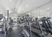 Thumbnail 44 of 68 - a gym with cardio equipment and mirrors on the wall