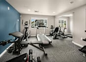 Thumbnail 16 of 21 - A spacious home gym with a variety of exercise equipment.