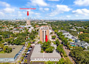 Thumbnail 29 of 30 - an aerial view of the building with two red arrows pointing to it