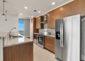 Thumbnail 84 of 114 - Allure Hermann Park | Penthouse Kitchen with Stainless Steel Appliances