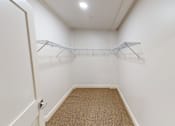 Thumbnail 29 of 96 - A white closet with a carpeted floor and a single hanger.